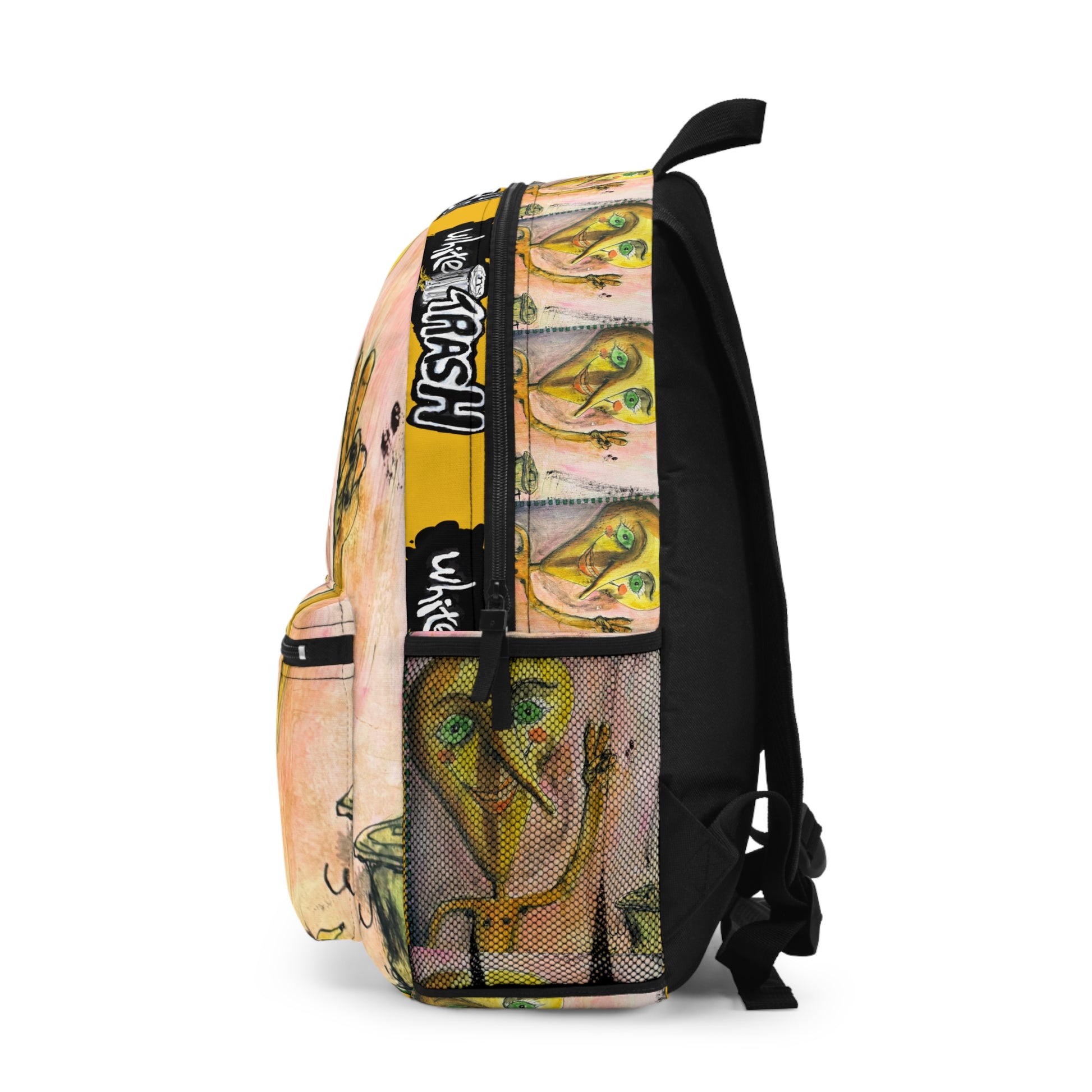 “Peace Man” Backpack - Unique Hand-Painted Design for Creative Spirits