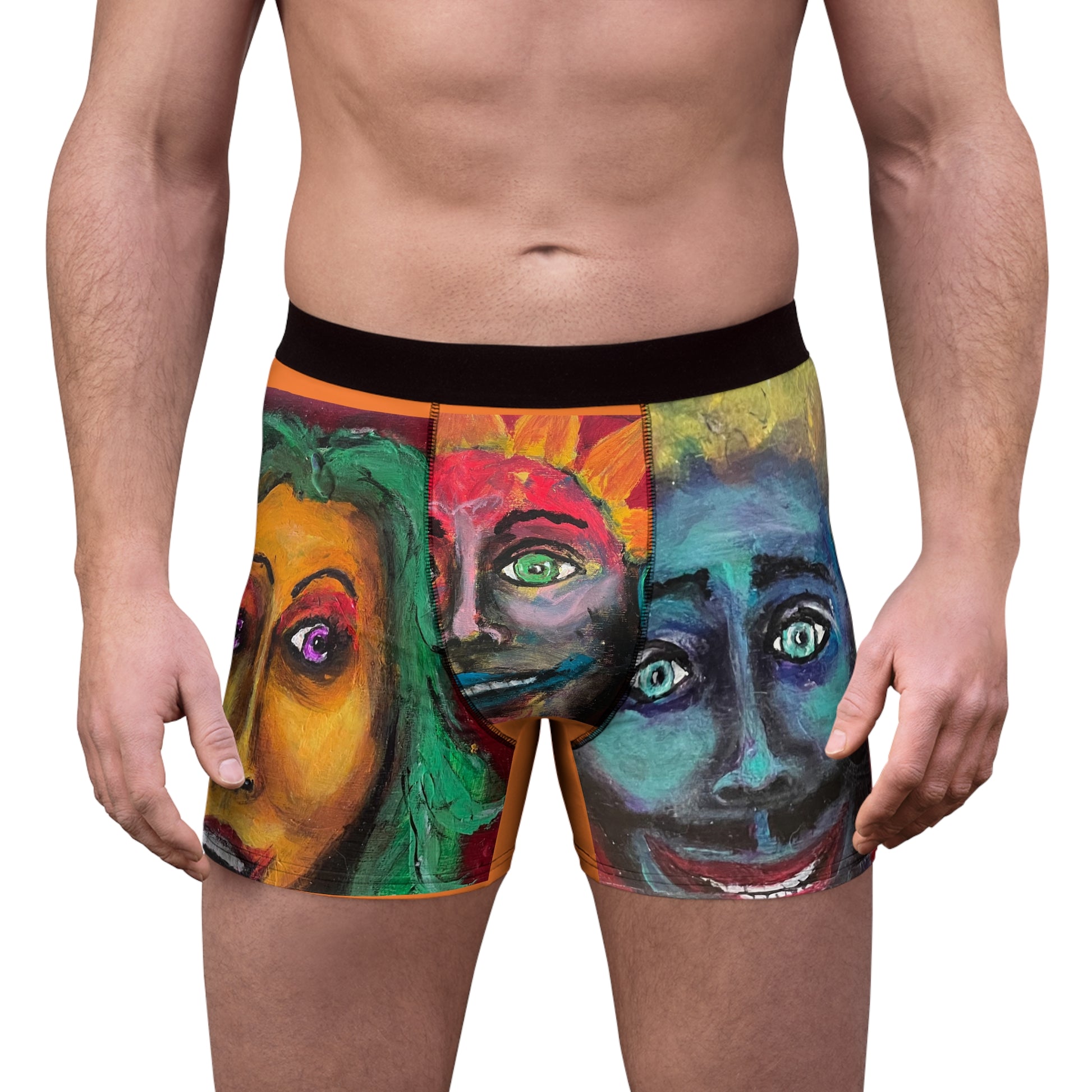 “Face to Face” Men's Boxer Briefs (AOP)