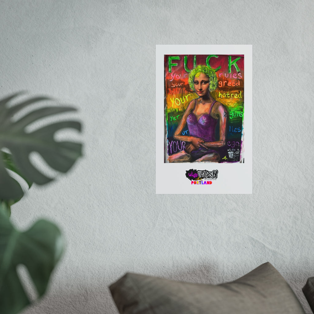 Fuck Your Rules - Fine Art Poster —  Space Satire Art Print