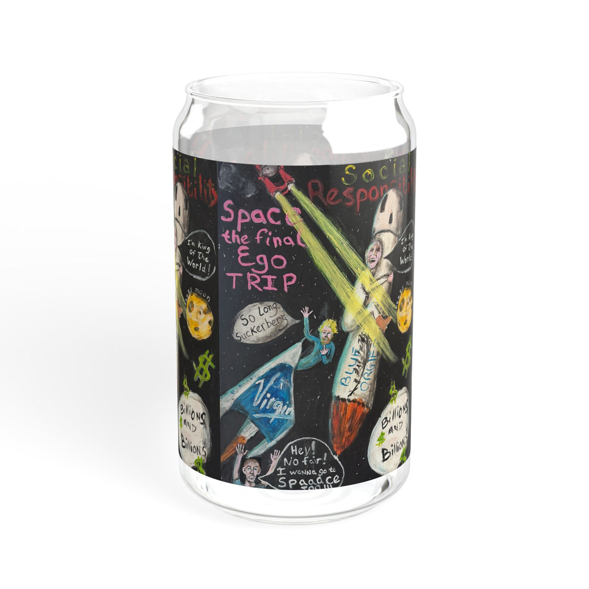 Waste of Space Sipper Glass, 16oz
