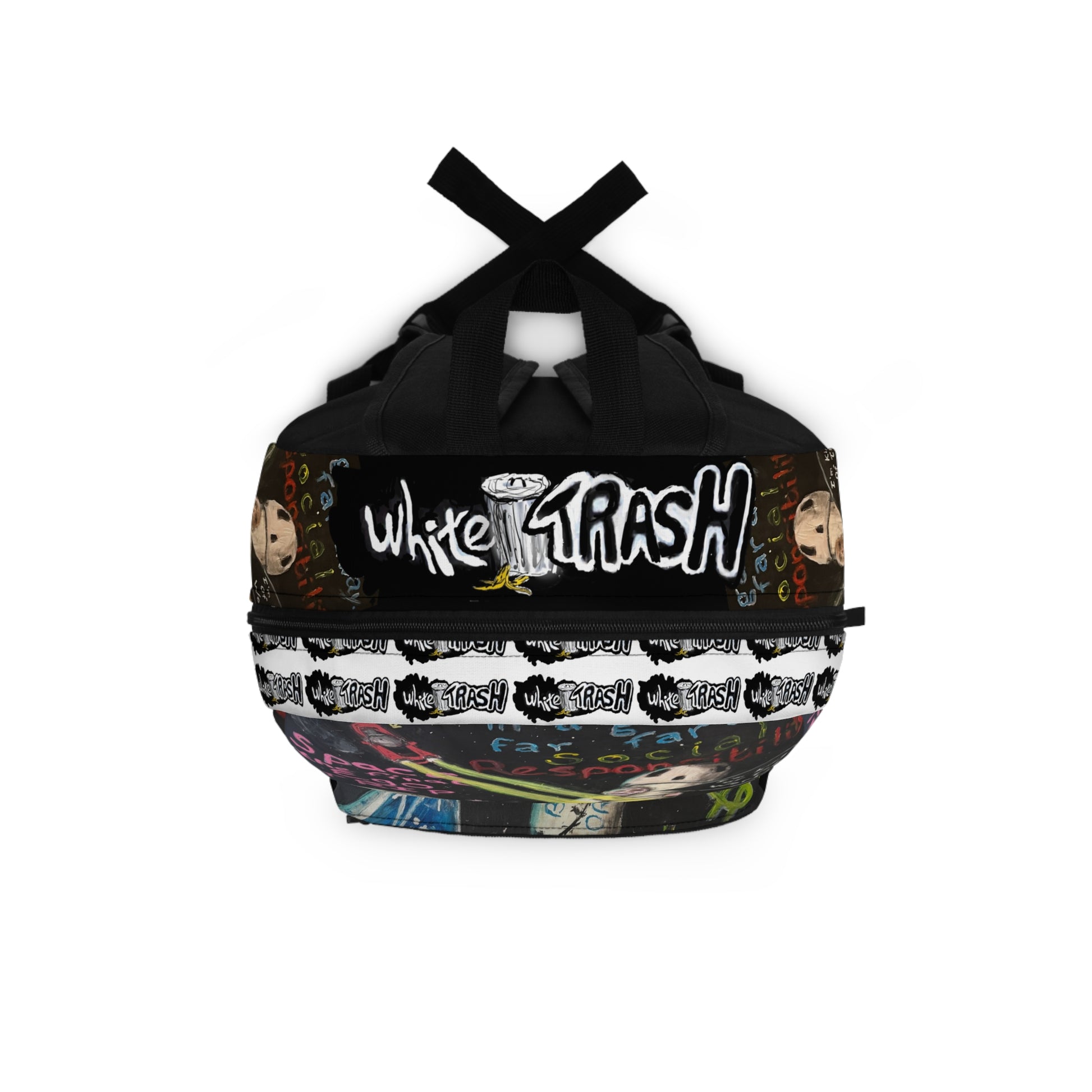“Waste of Space” Artistic Backpack with Vibrant Paintings for Creative Minds