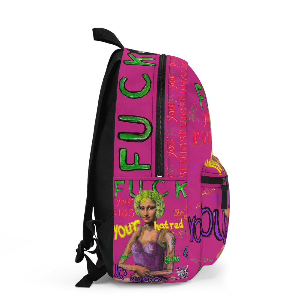“Fuck Your Rules” Artistic Backpack