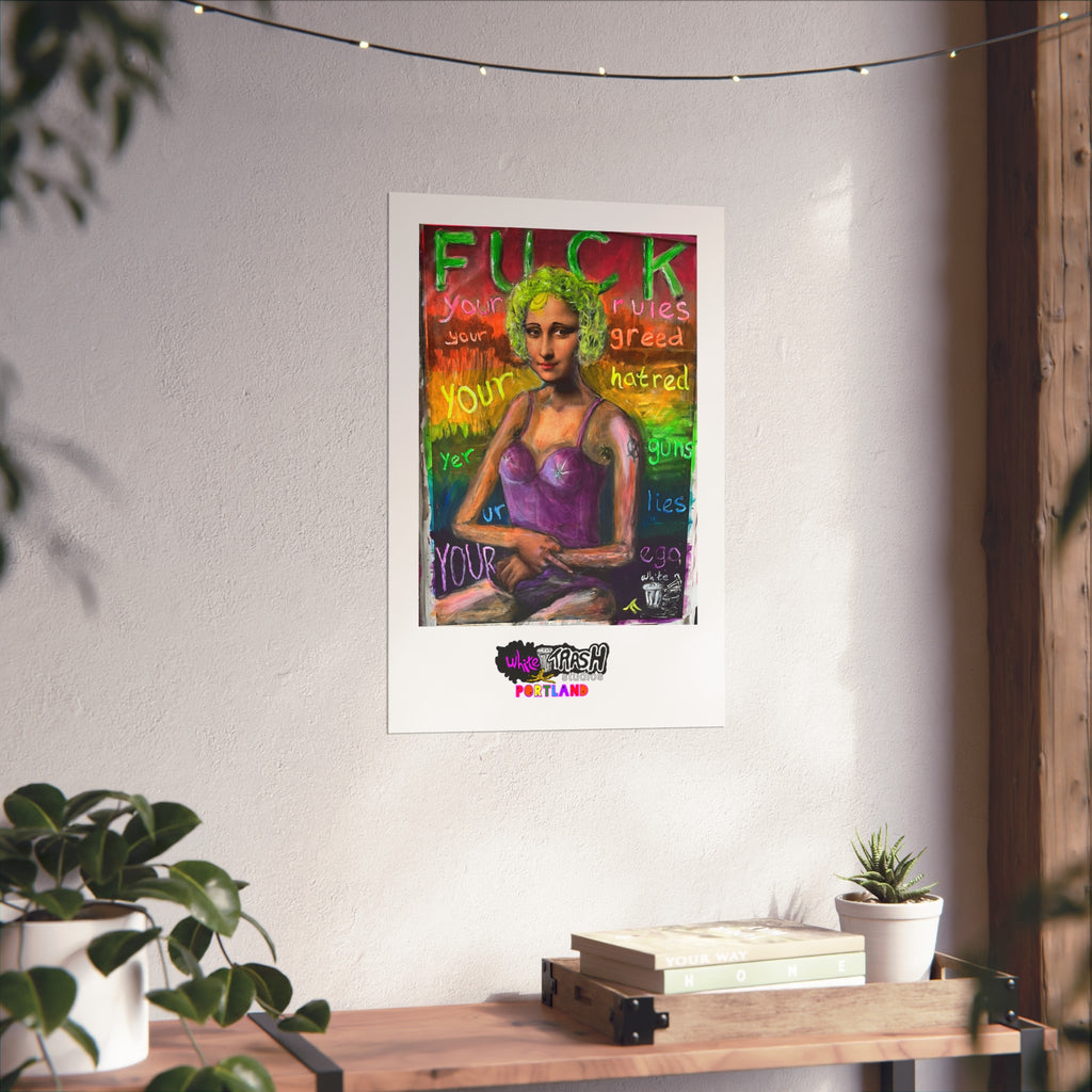 Fuck Your Rules - Fine Art Poster —  Space Satire Art Print