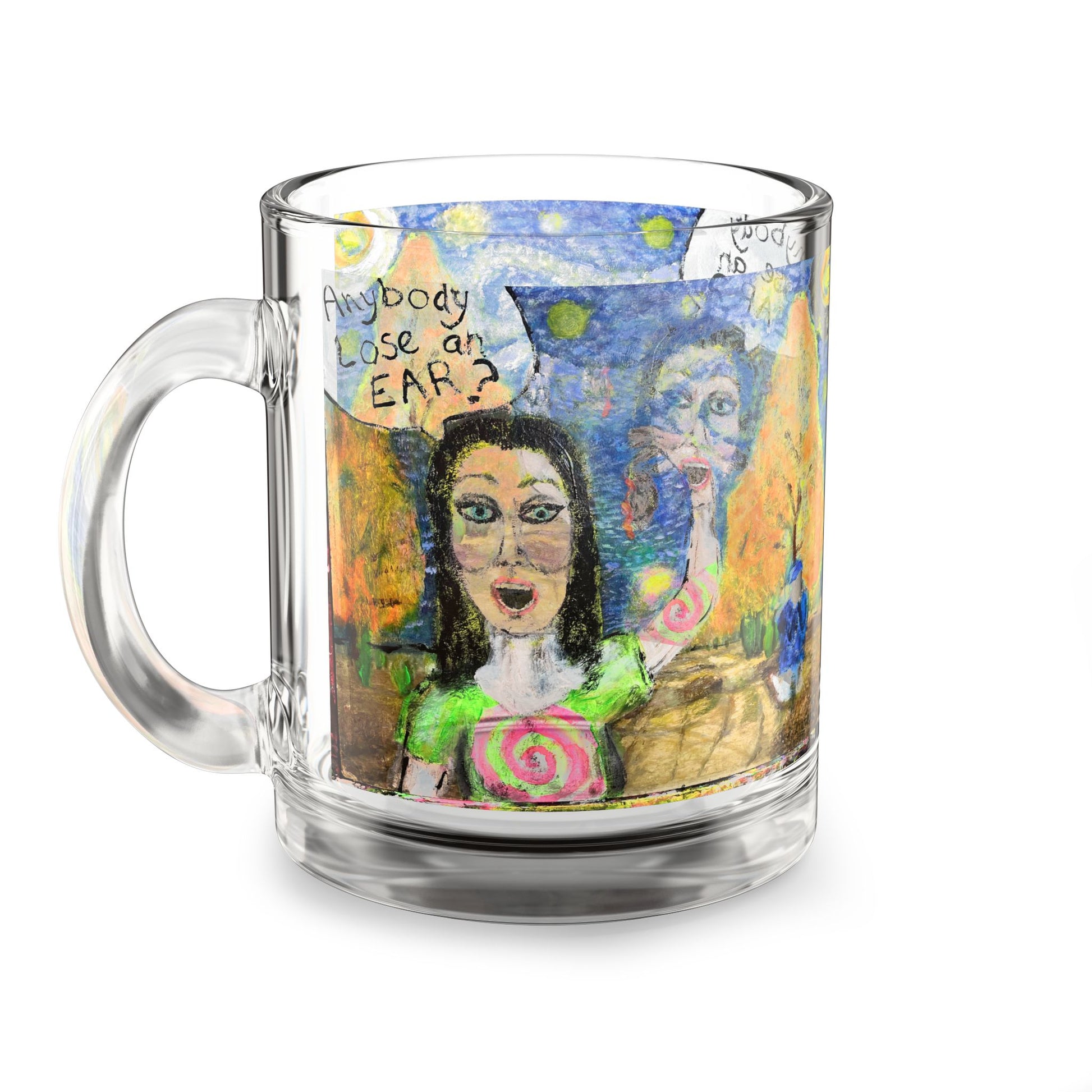 Whimsical Art Glass Mug - 10oz with Playful Design