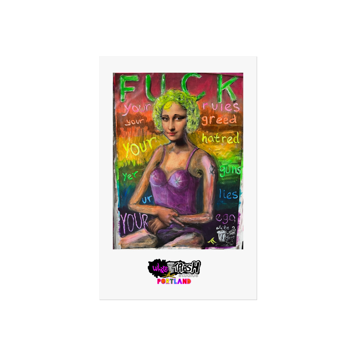 Fuck Your Rules - Fine Art Poster —  Space Satire Art Print