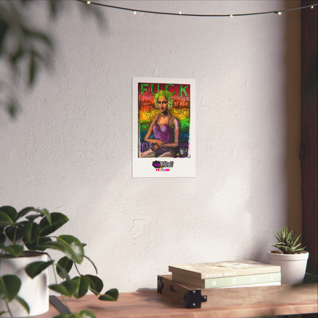 Fuck Your Rules - Fine Art Poster —  Space Satire Art Print