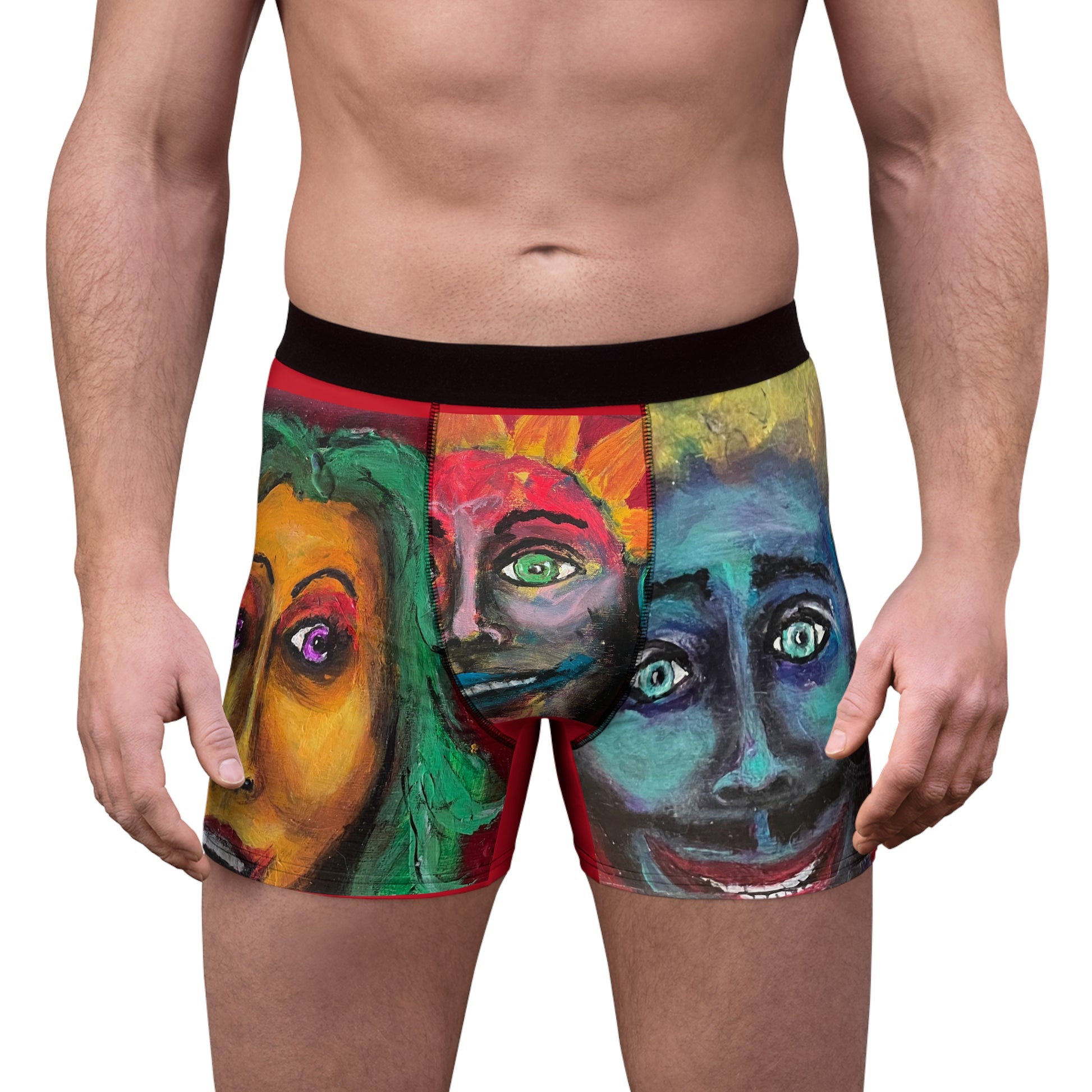 “Face to Face” Men's Boxer Briefs (AOP)