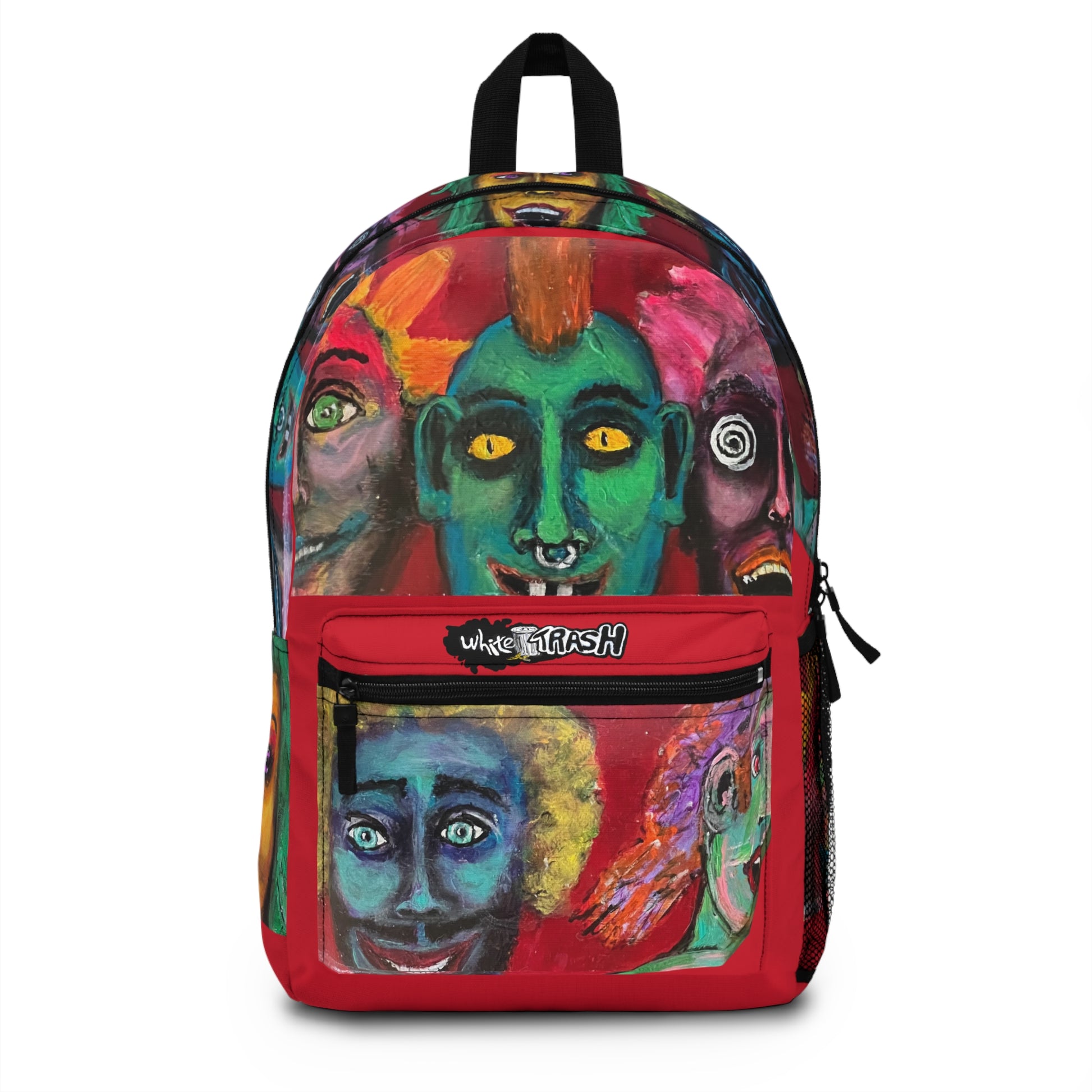 “Face to Face” Artistic Backpack with Vibrant Paintings for Creative Minds