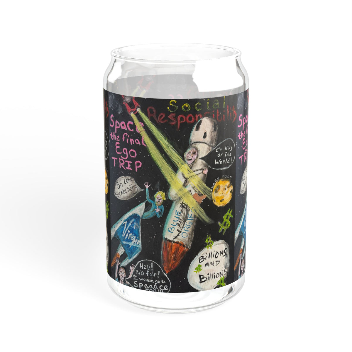 Waste of Space Sipper Glass, 16oz