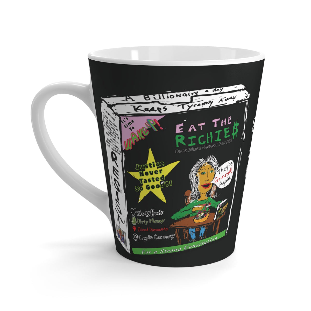 “Eat the Richies” Latte Mug Printify