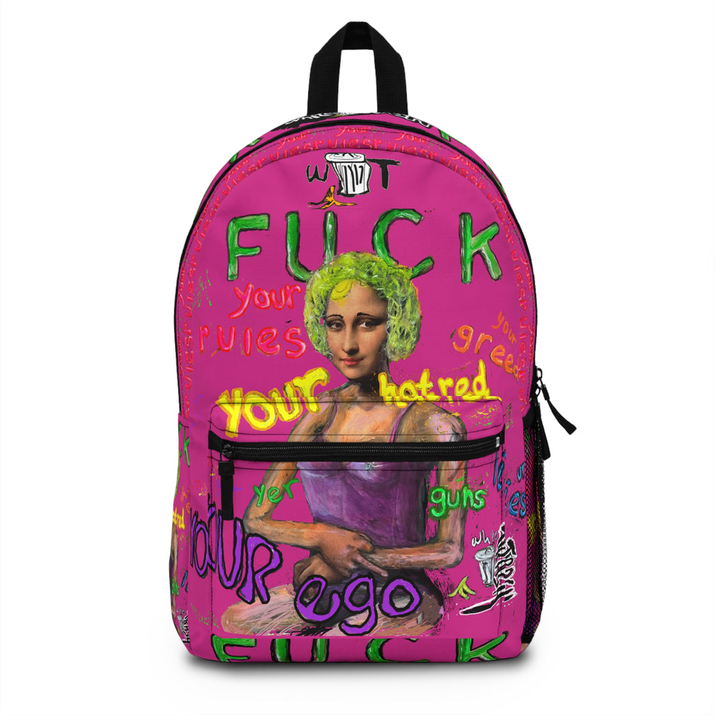 “Fuck Your Rules” Artistic Backpack