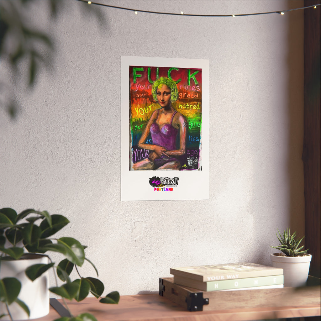 Fuck Your Rules - Fine Art Poster —  Space Satire Art Print