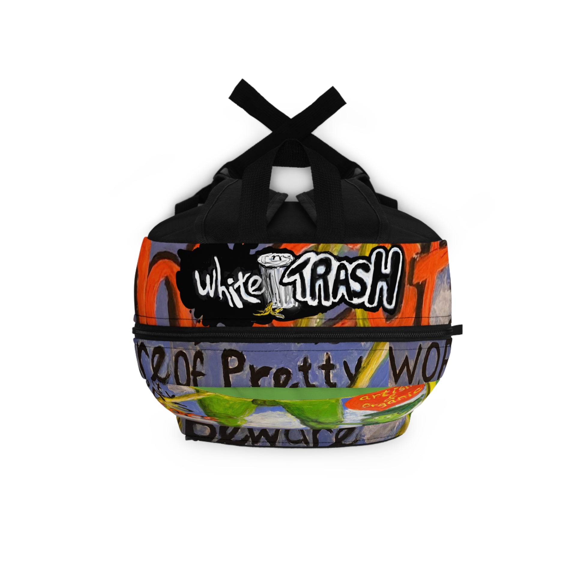 “Pretty Words” Artistic Backpack with Vibrant Paintings for Creative Minds