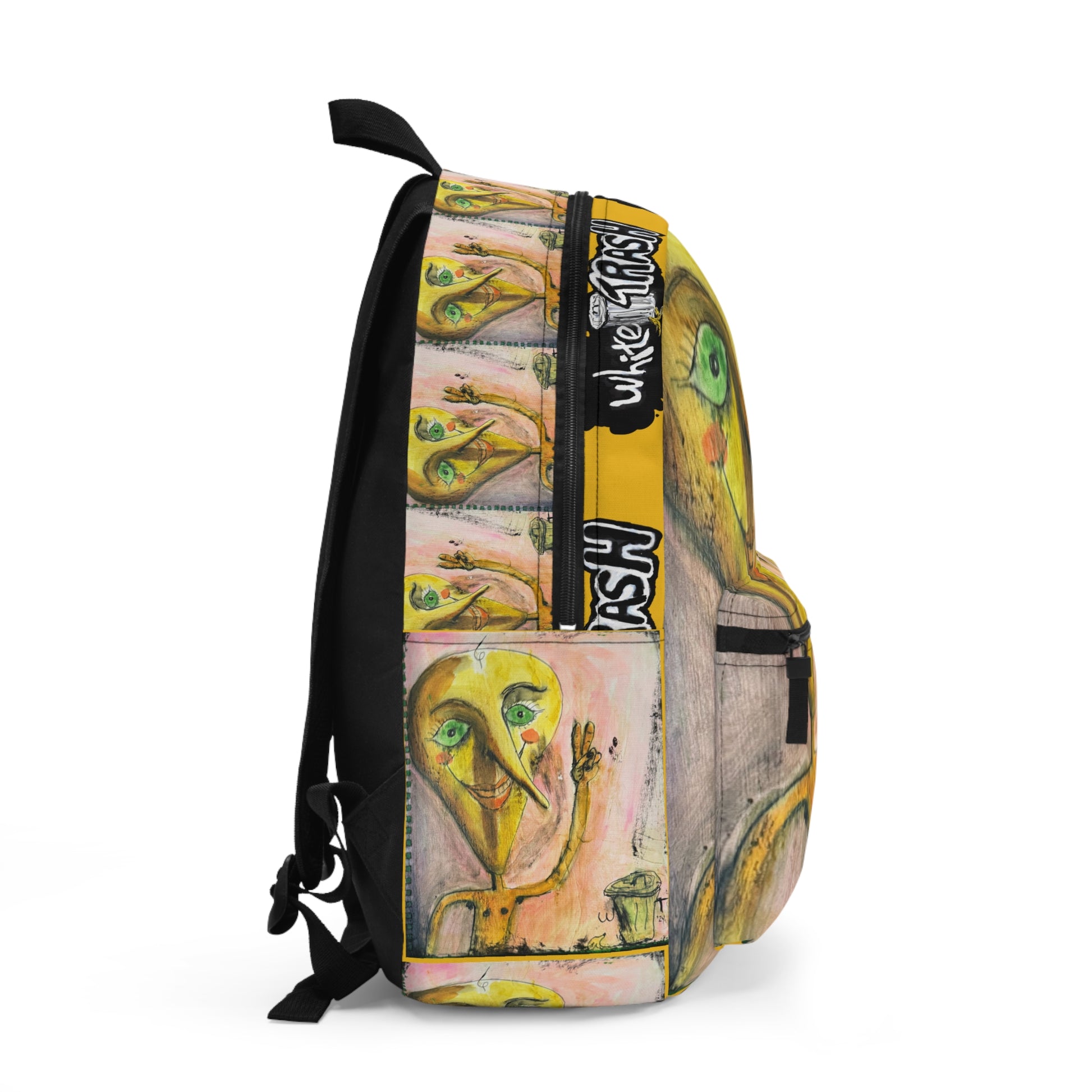 “Peace Man” Backpack - Unique Hand-Painted Design for Creative Spirits