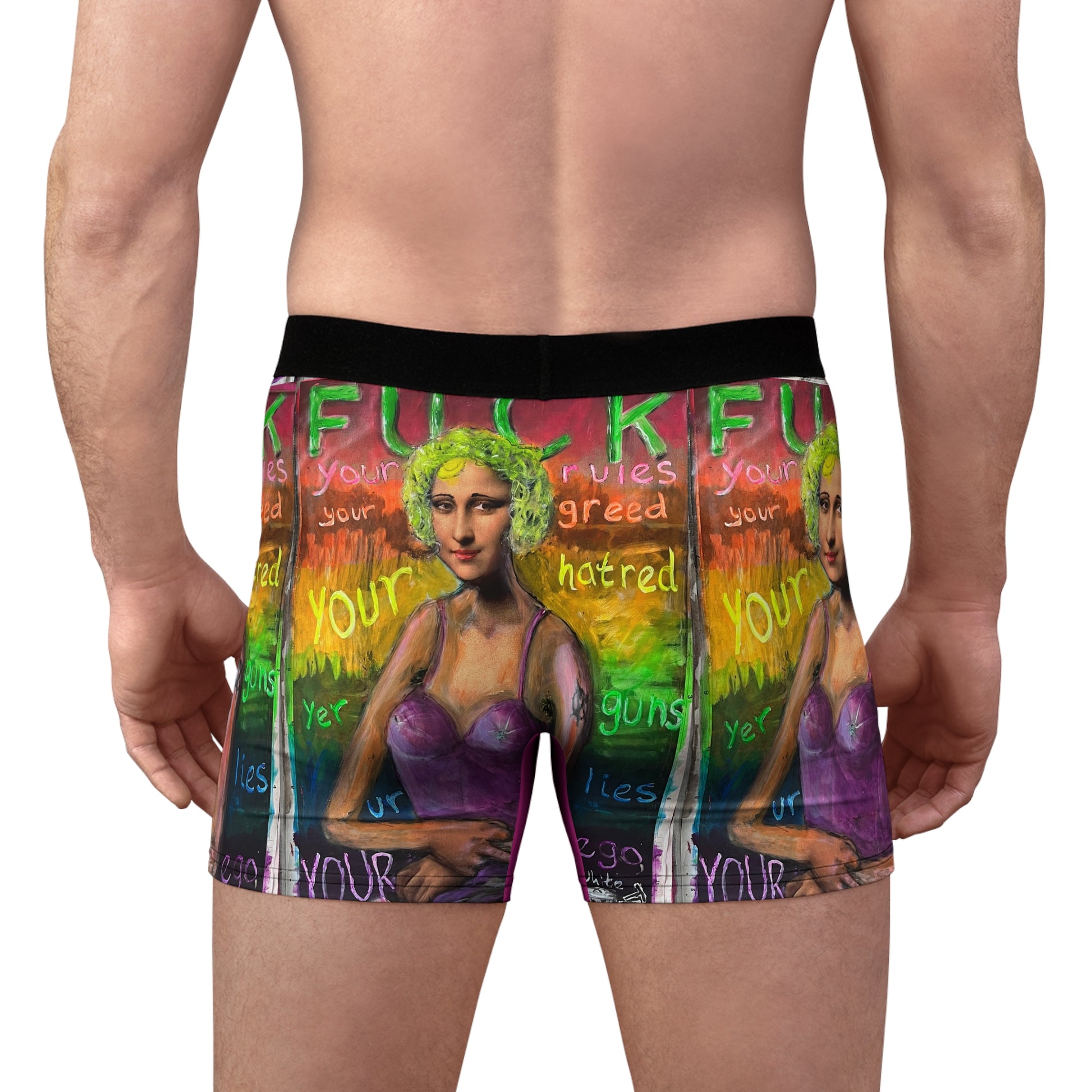“Fuck Your Rules” Men's Boxer Briefs (AOP)