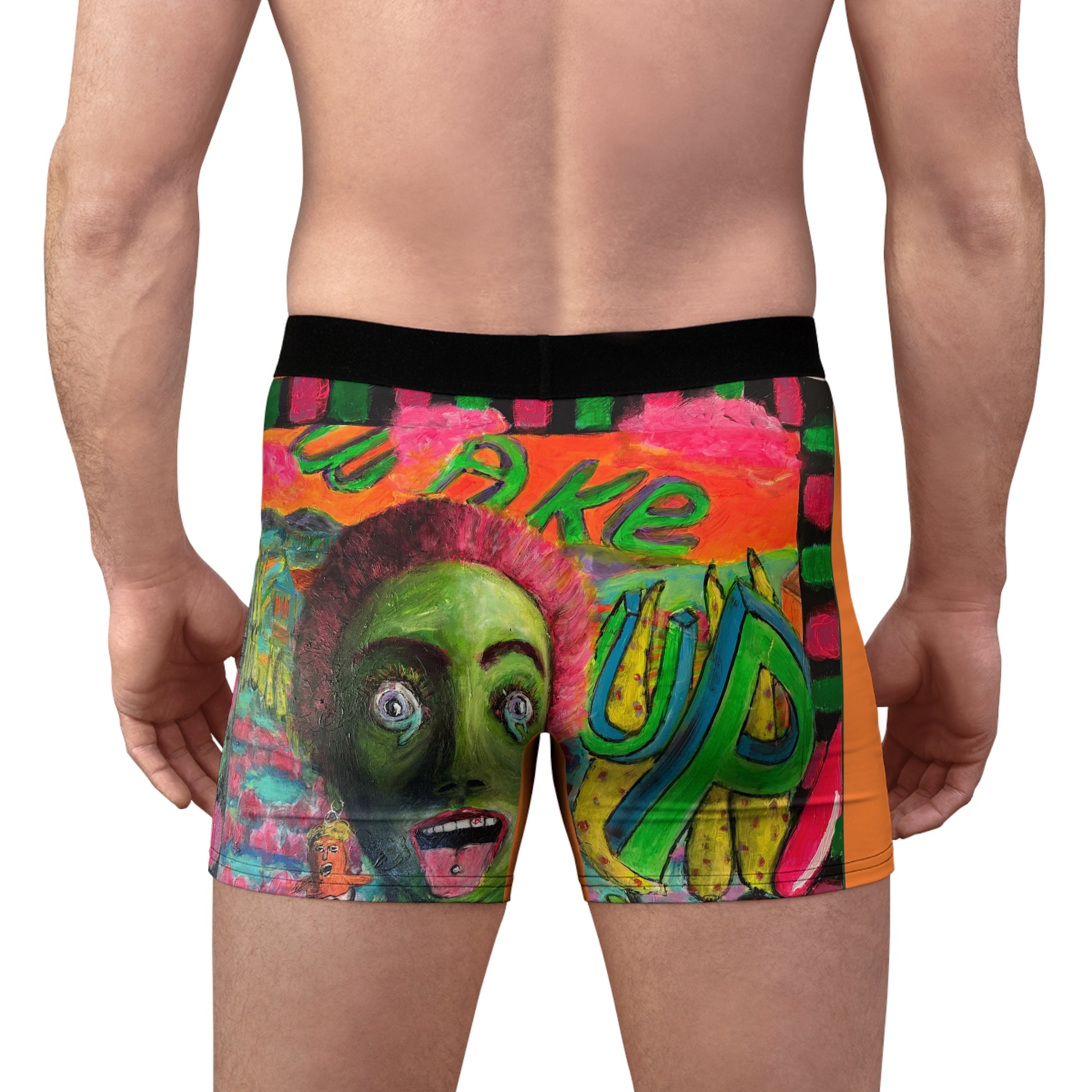 “Wake Up” Men's Boxer Briefs (AOP)