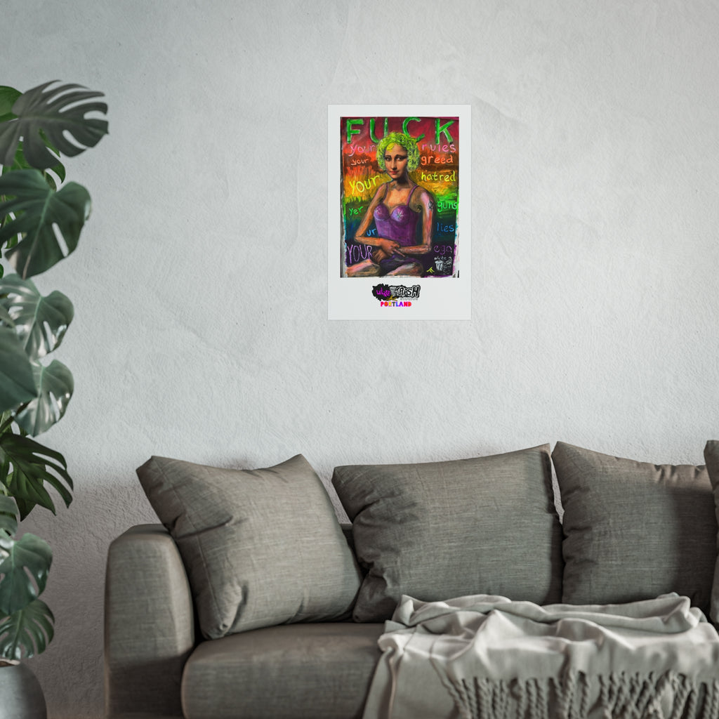 Fuck Your Rules - Fine Art Poster —  Space Satire Art Print