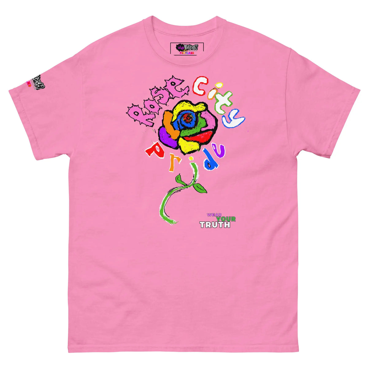 White Trash Studios Portland Pride Original Art Graphic t-shirt  in Pink