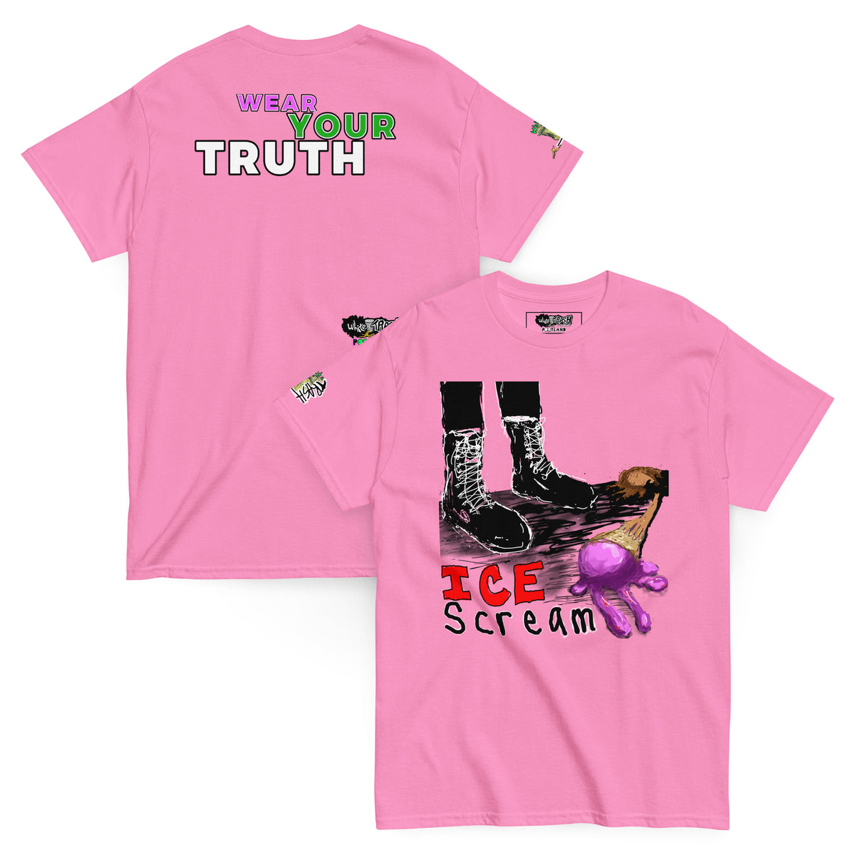 White Trash Studios Portland Original Art Graphic t-shirt  in Pink