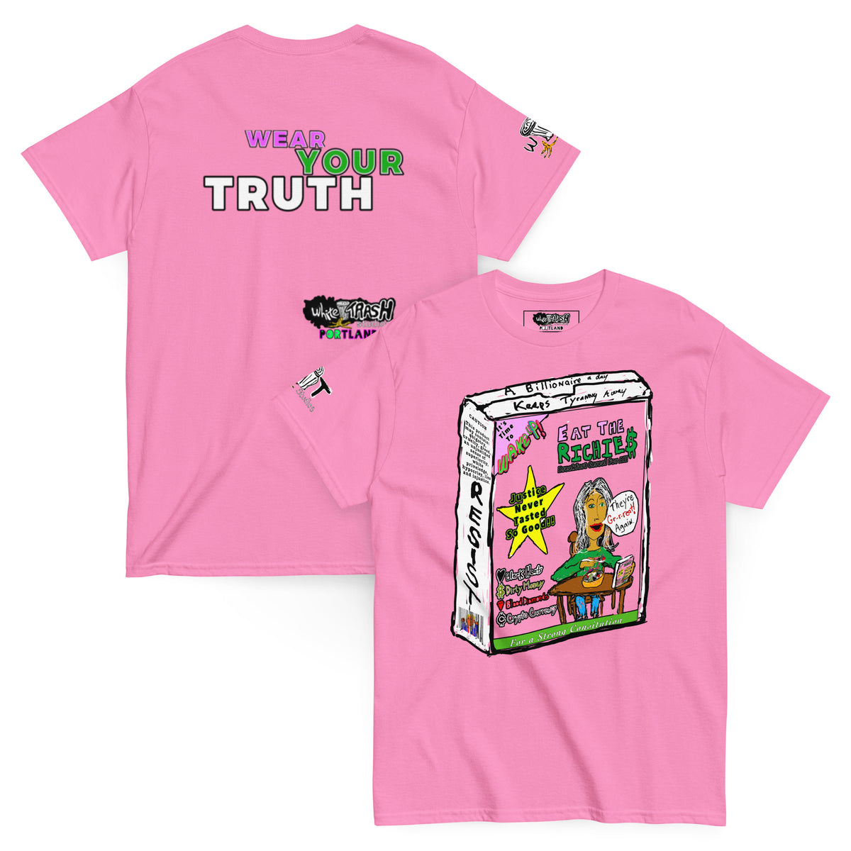 White Trash Studios Portland Original Art Graphic t-shirt  in Pink