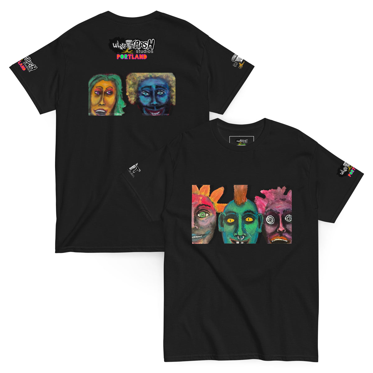 White Trash Studios Portland Original Art  classic graphic t-shirt  in Black