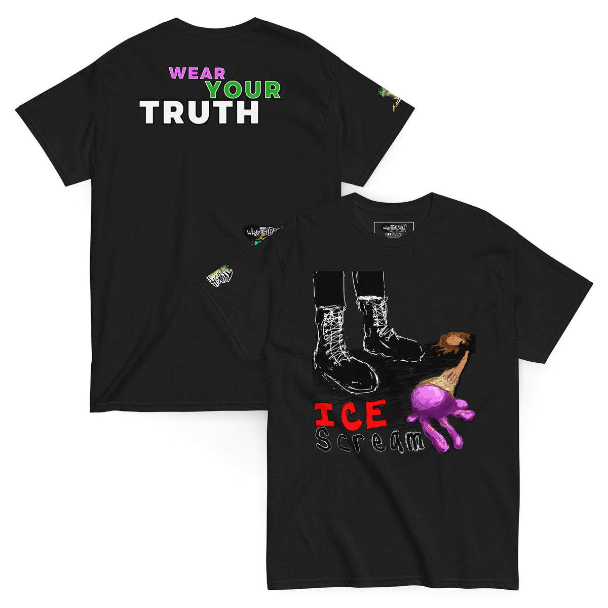White Trash Studios Portland Original Art Graphic t-shirt  in Black