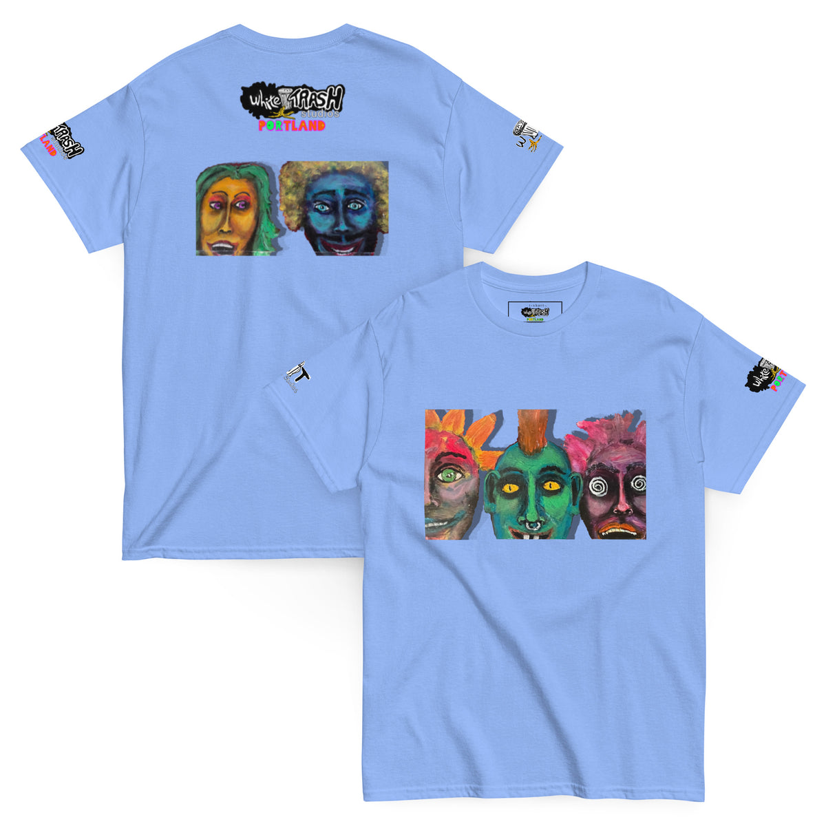 White Trash Studios Portland Original Art  classic graphic t-shirt  in Blue