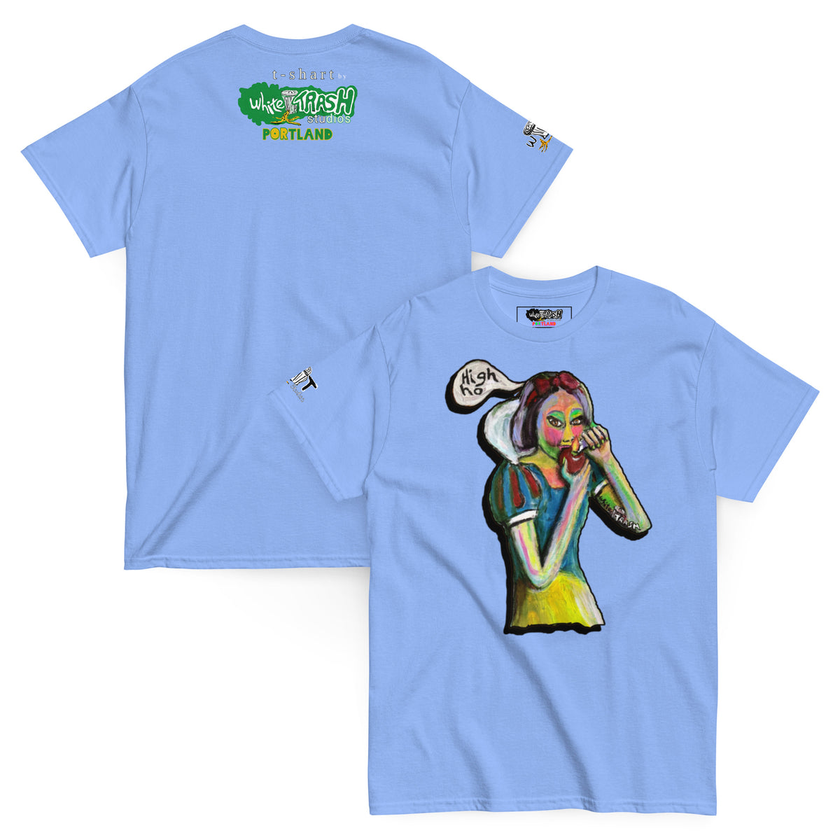 White Trash Studios Portland Original Art snow whited inspired classic graphic t-shirt  in Blue