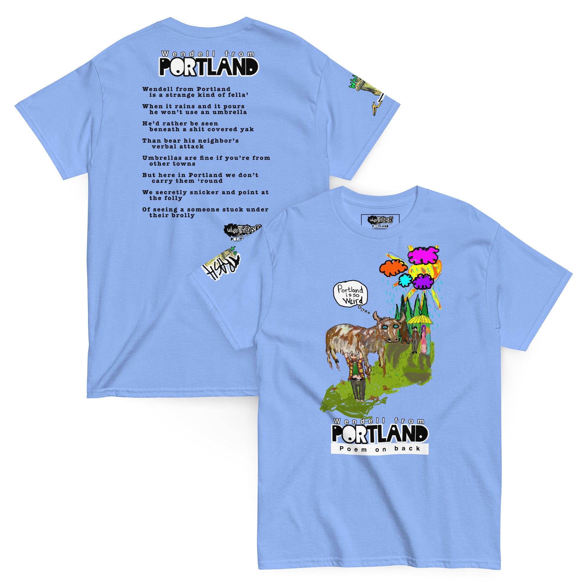 White Trash Studios Portland Original Art Graphic t-shirt  in Blue