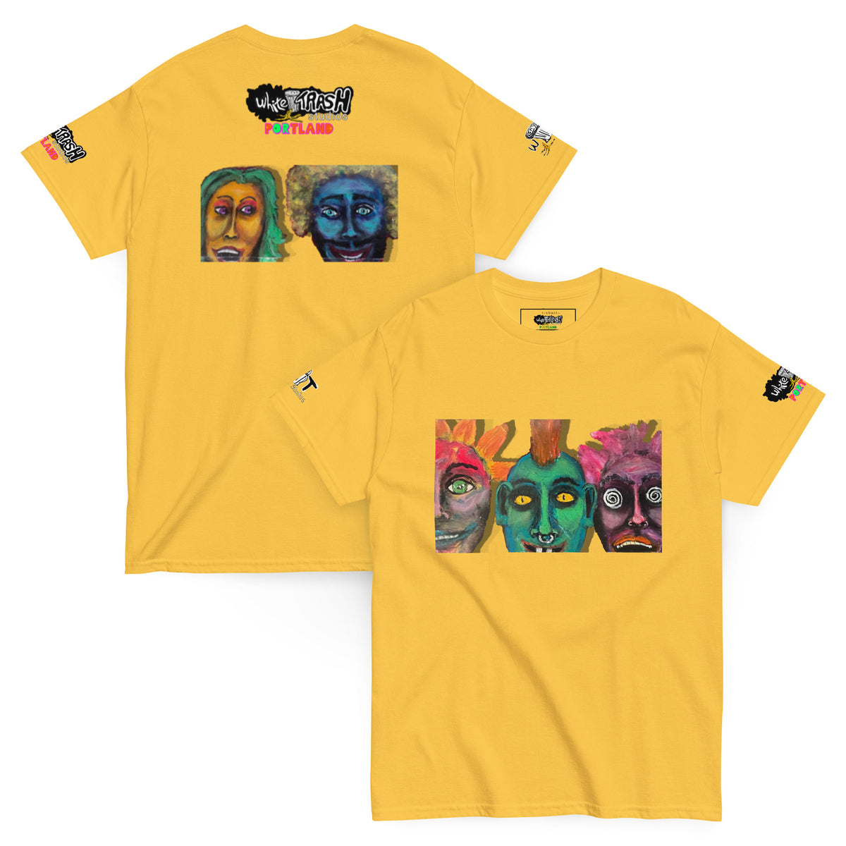 White Trash Studios Portland Original Art  classic graphic t-shirt  in Yellow