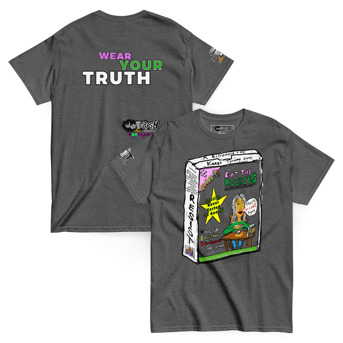 White Trash Studios Portland Original Art Graphic t-shirt  in Gray