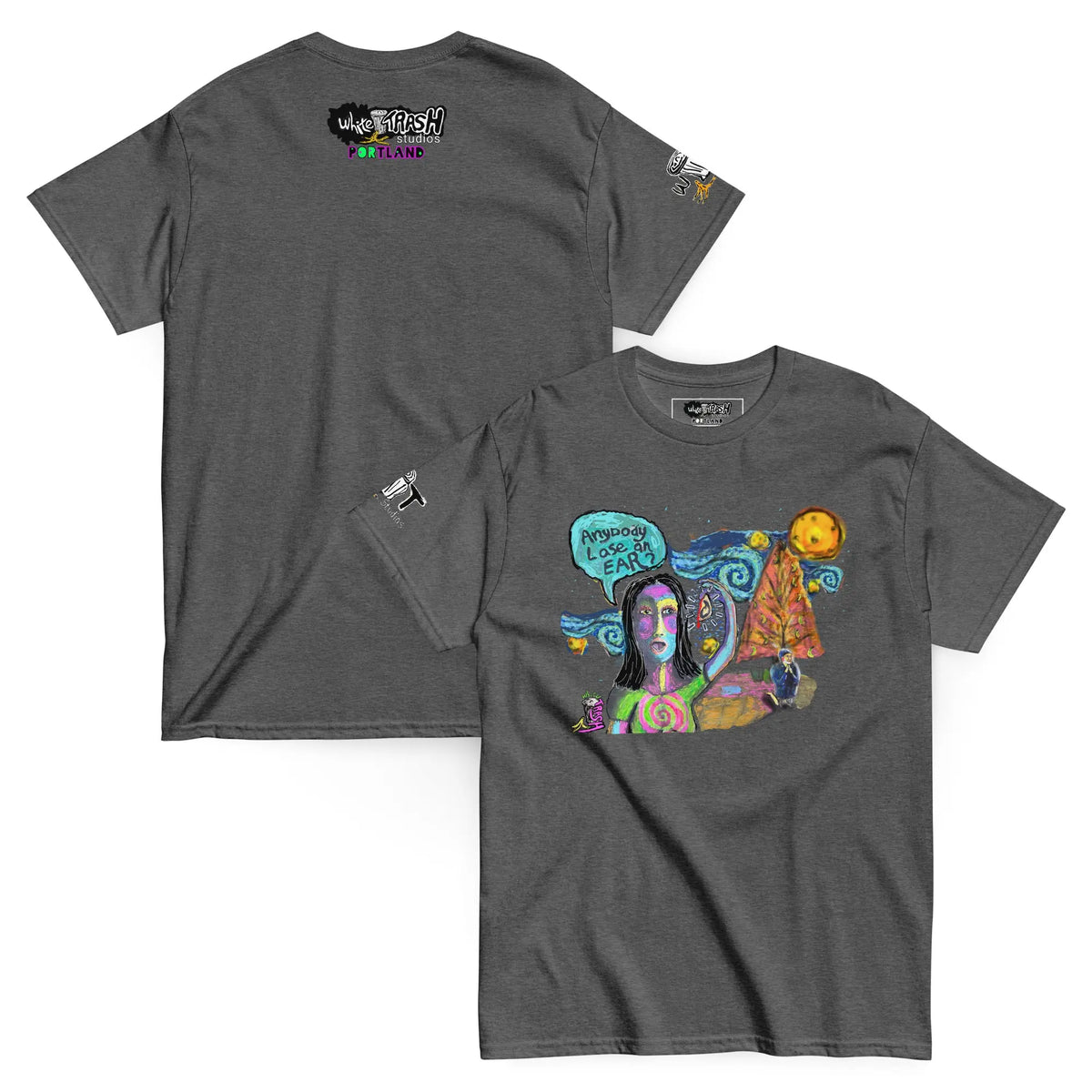 White Trash Studios Portland Original Art Graphic t-shirt  in Gray