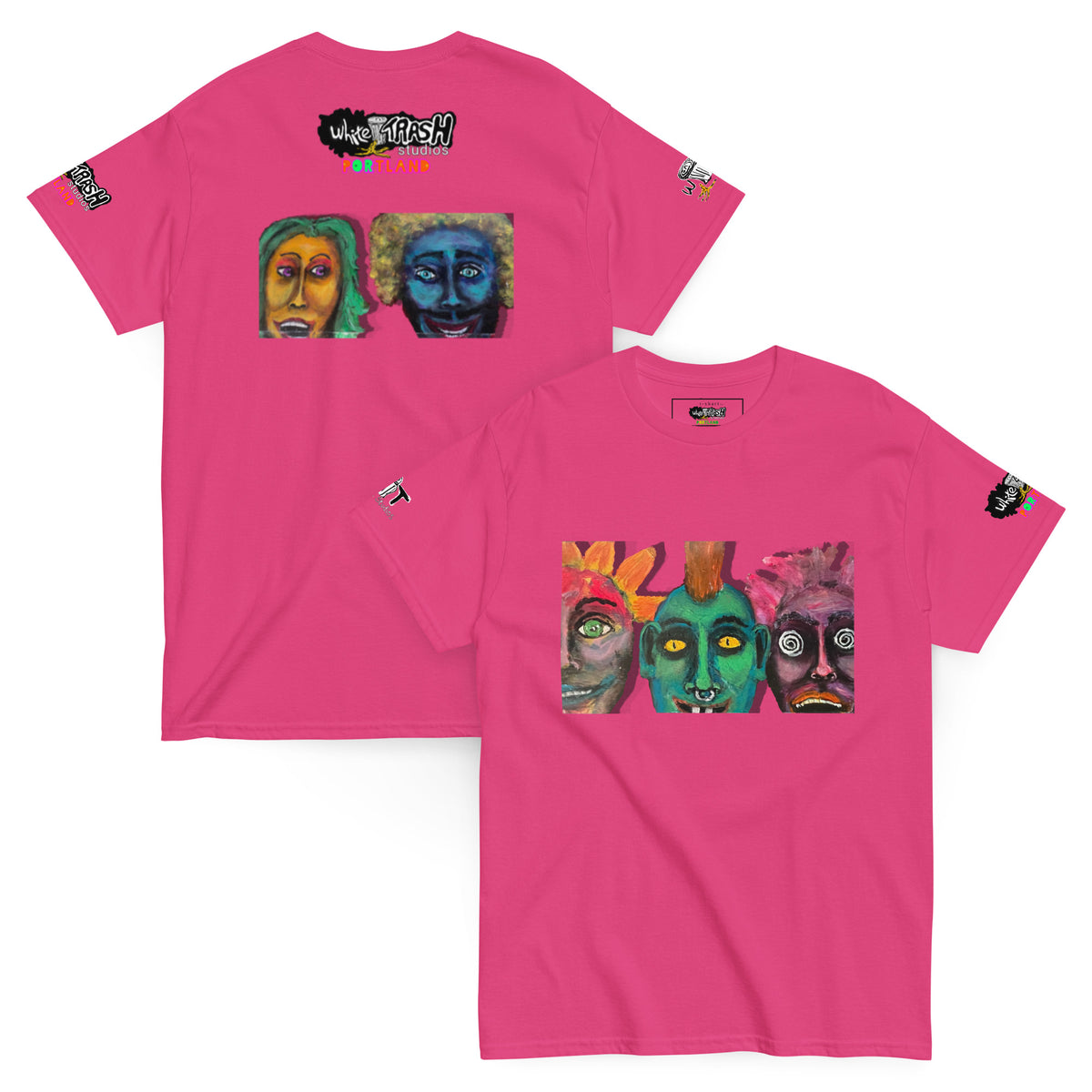White Trash Studios Portland Original Art  classic graphic t-shirt  in Pink