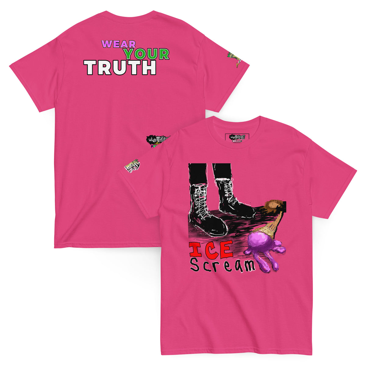 White Trash Studios Portland Original Art Graphic t-shirt  in Pink