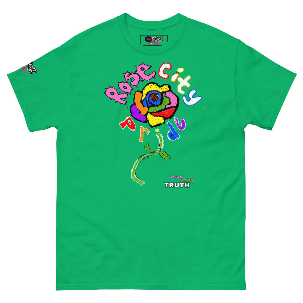 White Trash Studios Portland Pride Original Art Graphic t-shirt  in Green
