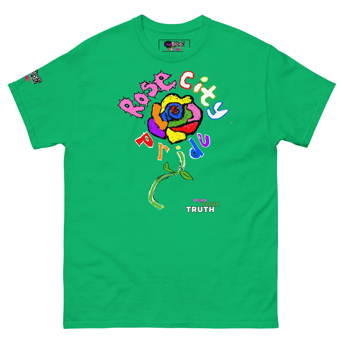 White Trash Studios Portland Pride Original Art Graphic t-shirt  in Green
