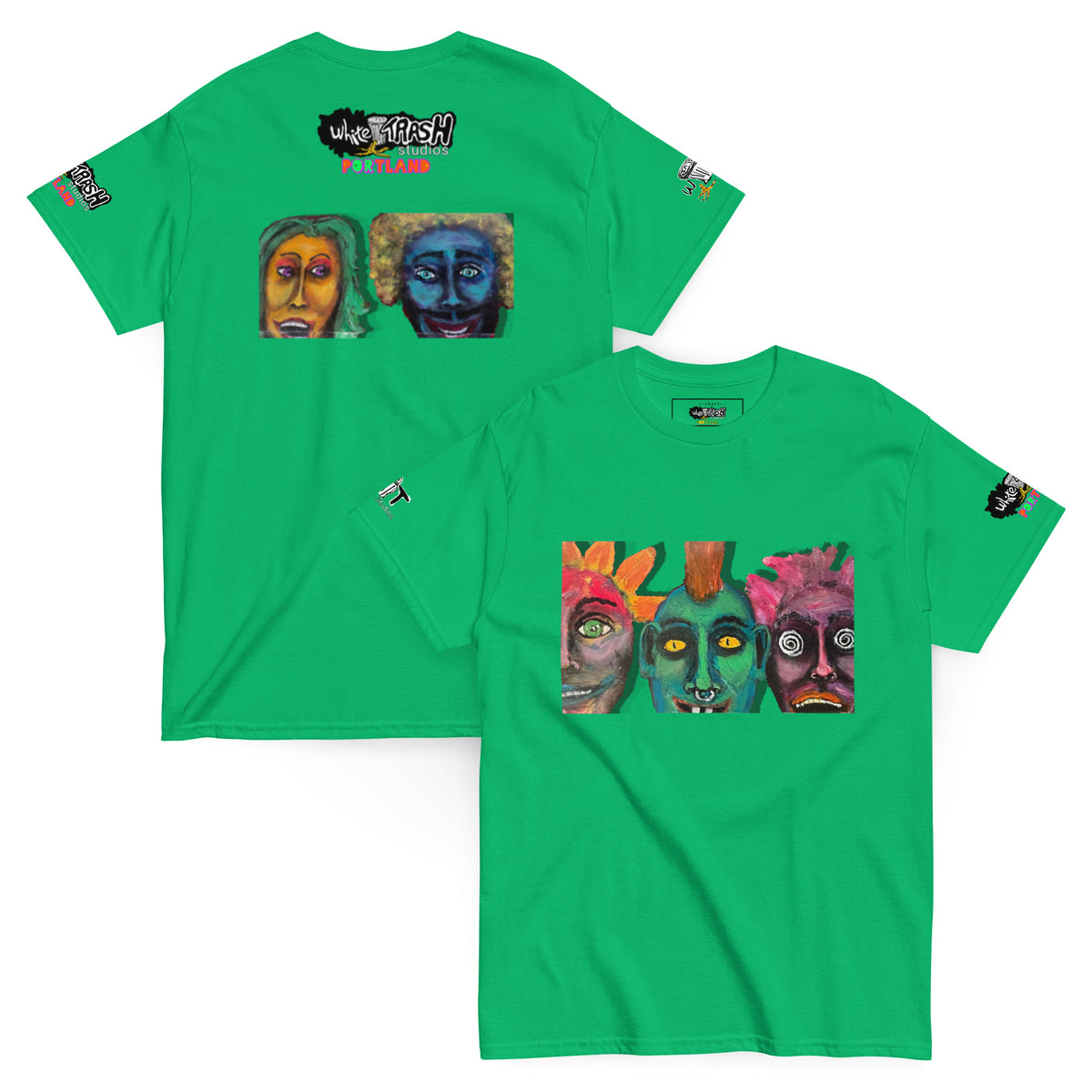 White Trash Studios Portland Original Art  classic graphic t-shirt  in Green