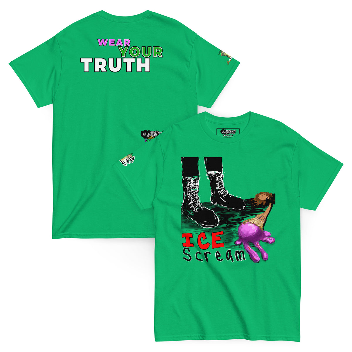 White Trash Studios Portland Original Art Graphic t-shirt  in Green