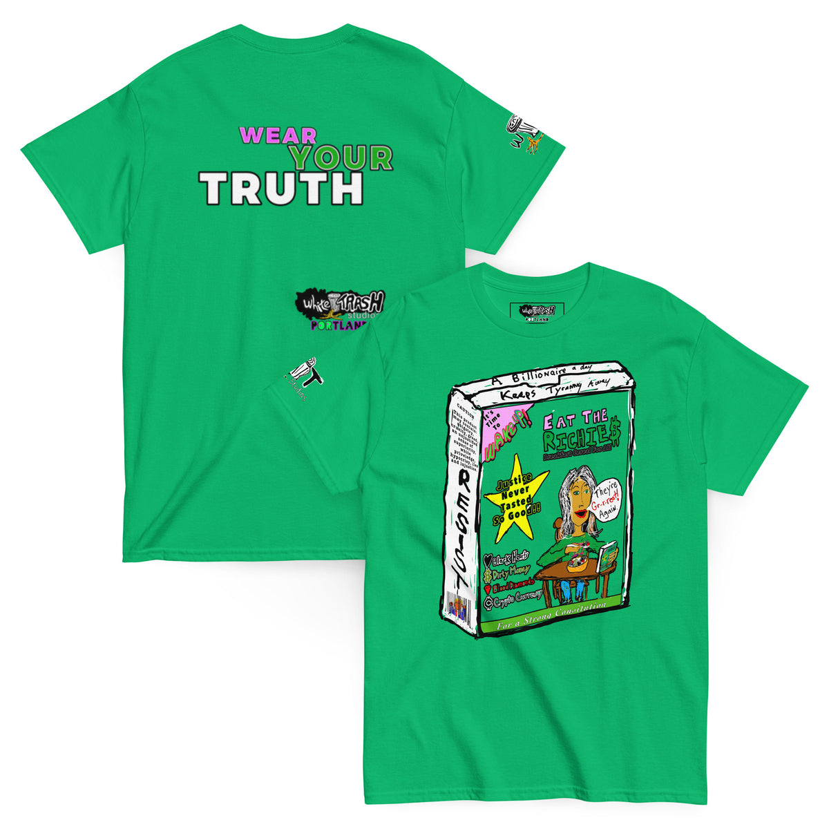 White Trash Studios Portland Original Art Graphic t-shirt  in Green