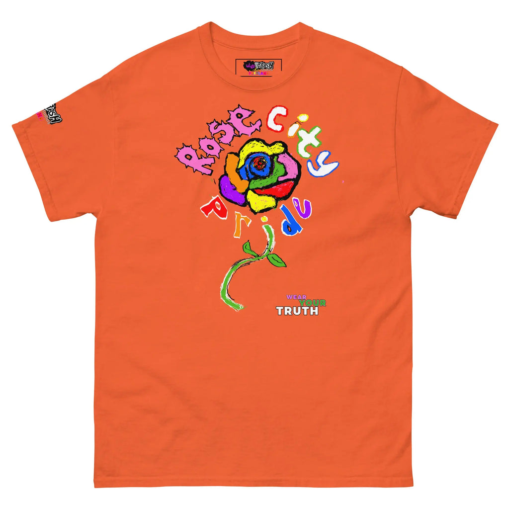 White Trash Studios Portland Pride Original Art Graphic t-shirt  in Orange