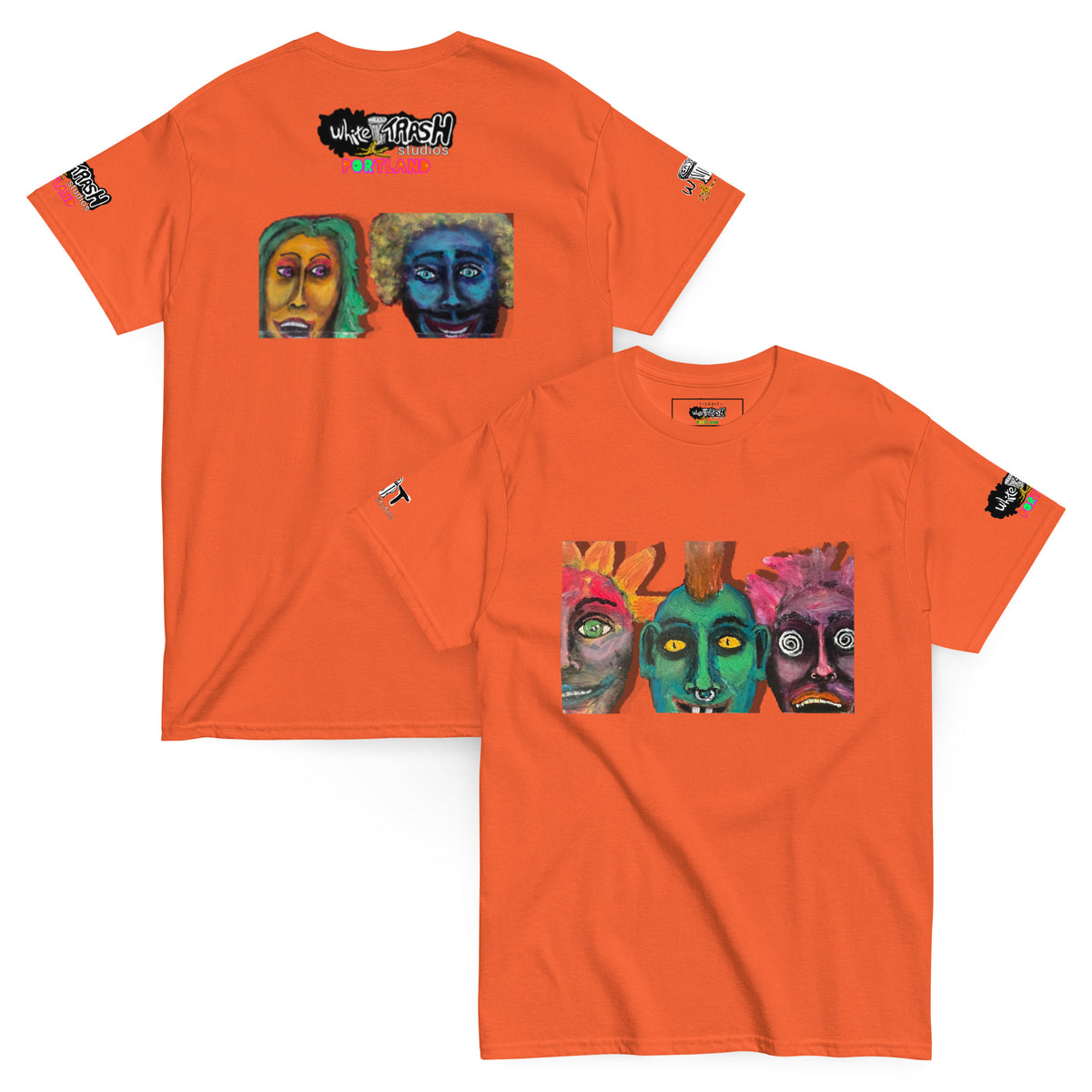 White Trash Studios Portland Original Art  classic graphic t-shirt  in Orange