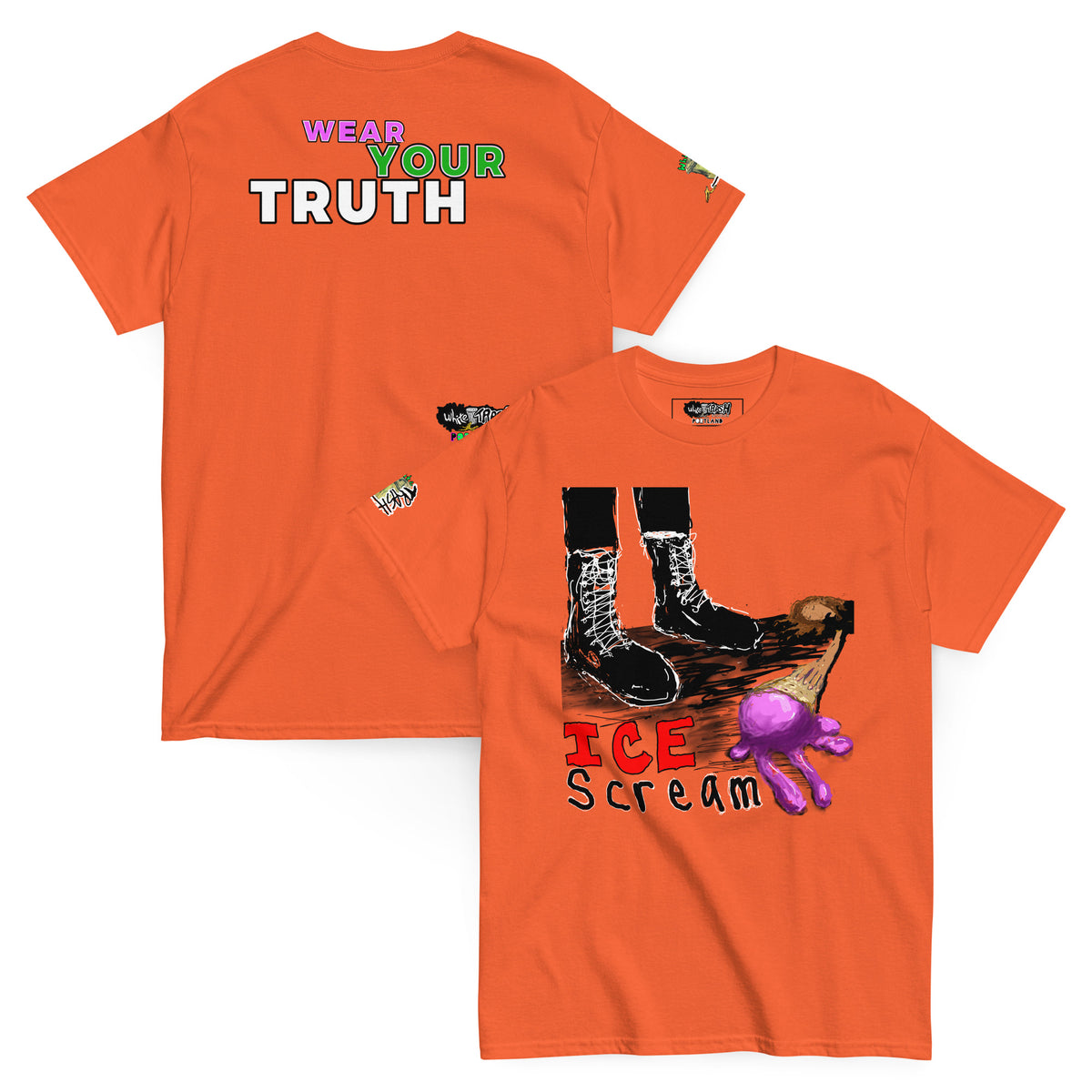 White Trash Studios Portland Original Art Graphic t-shirt  in Orange