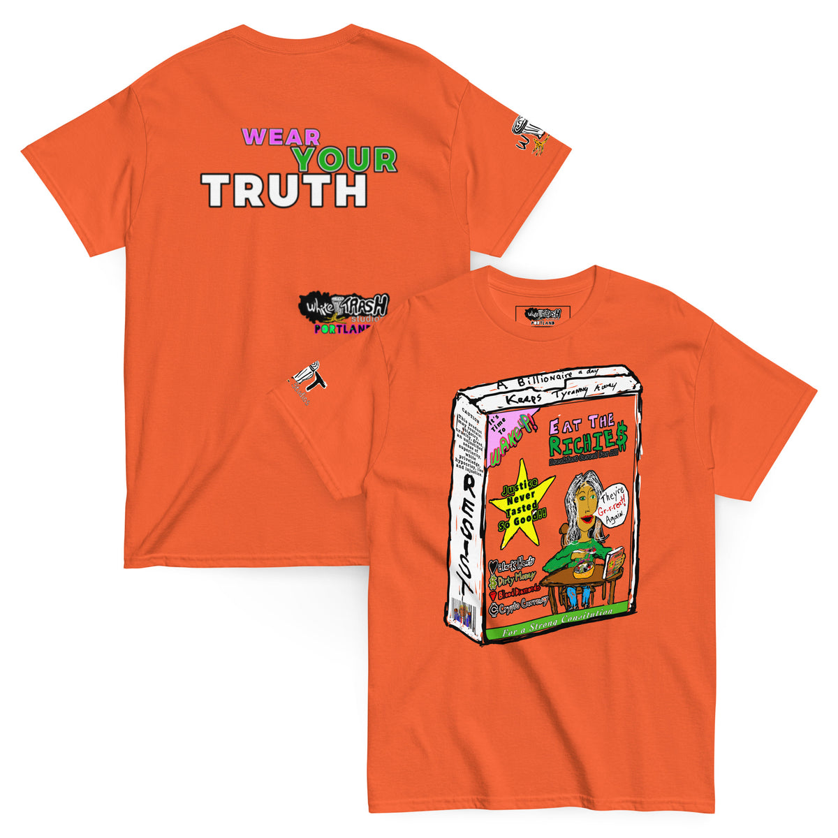 White Trash Studios Portland Original Art Graphic t-shirt  in Orange