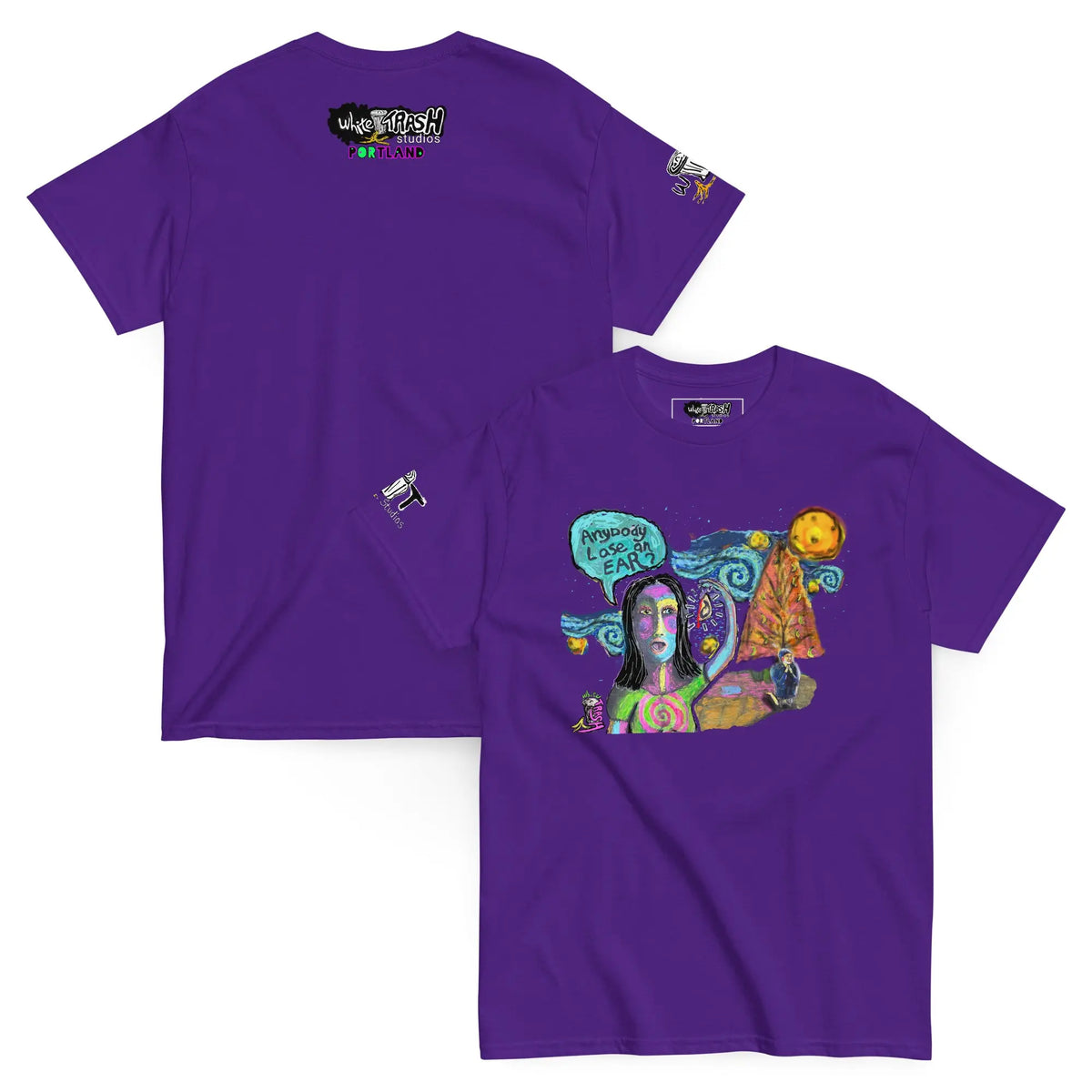 White Trash Studios Portland Original Art Graphic t-shirt  in Purple