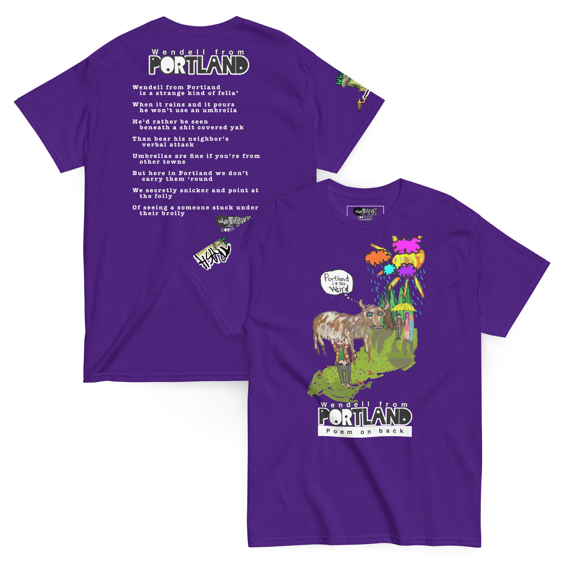 White Trash Studios Portland Original Art Graphic t-shirt  in Purple
