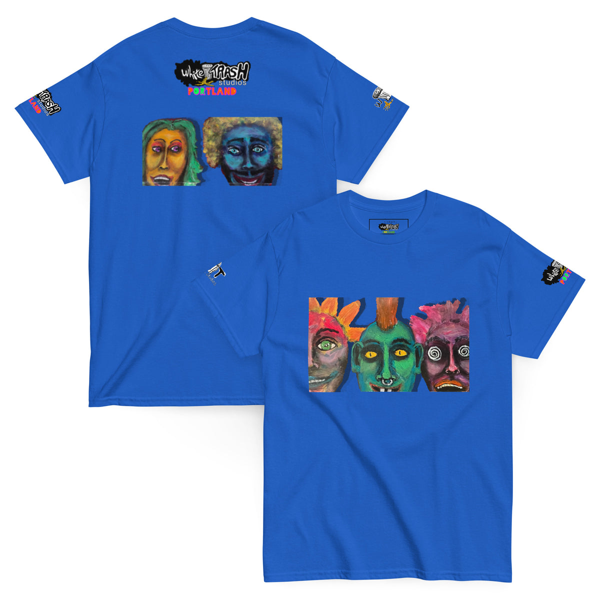 White Trash Studios Portland Original Art  classic graphic t-shirt  in Blue