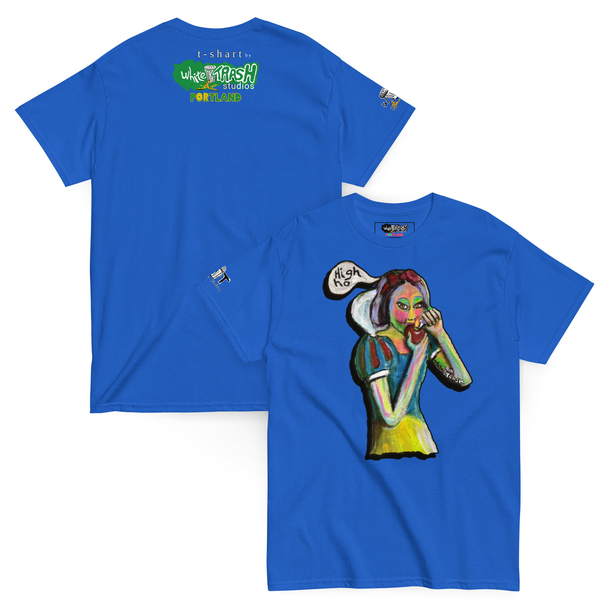 White Trash Studios Portland Original Art snow whited inspired classic graphic t-shirt  in Blue