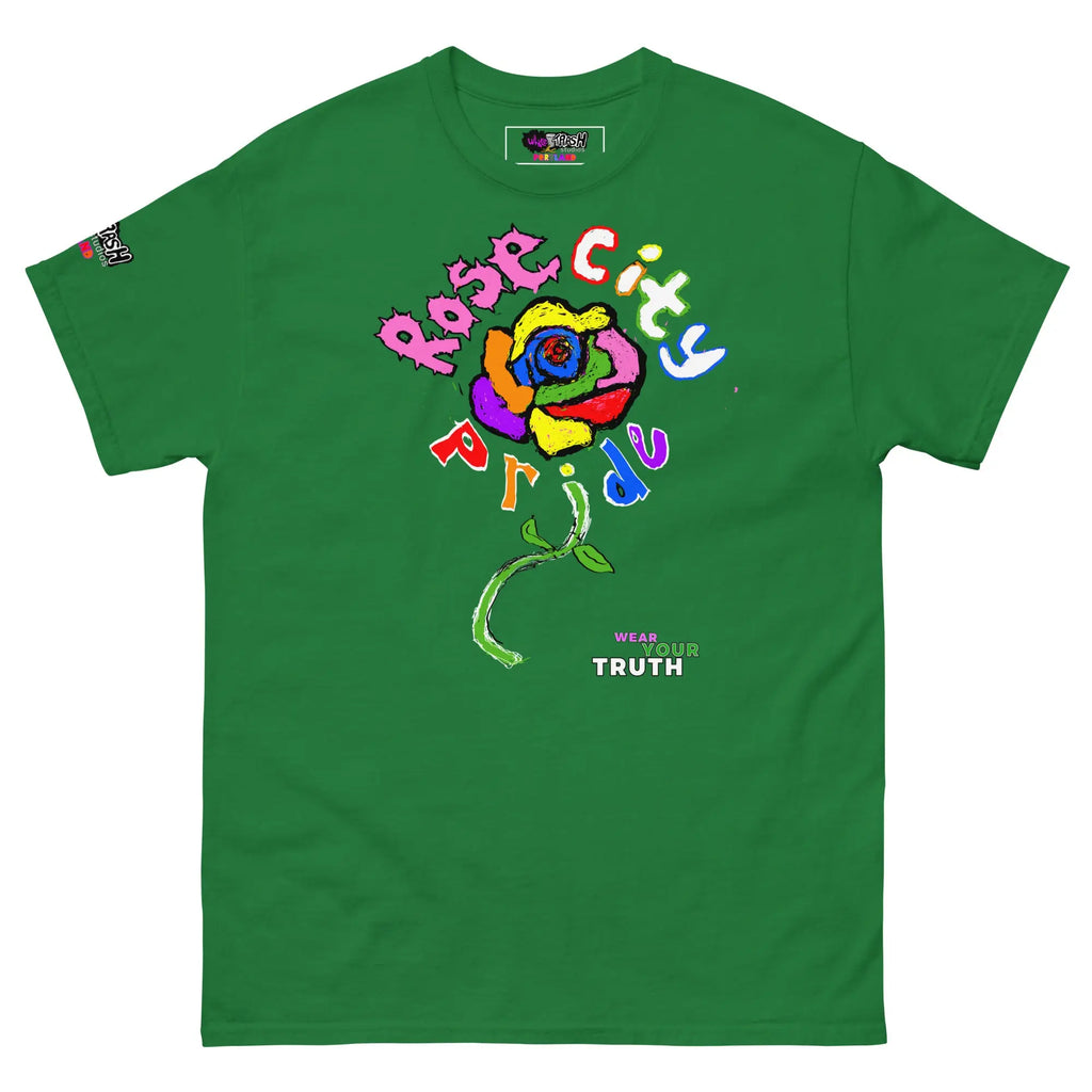 White Trash Studios Portland Pride Original Art Graphic t-shirt  in Green