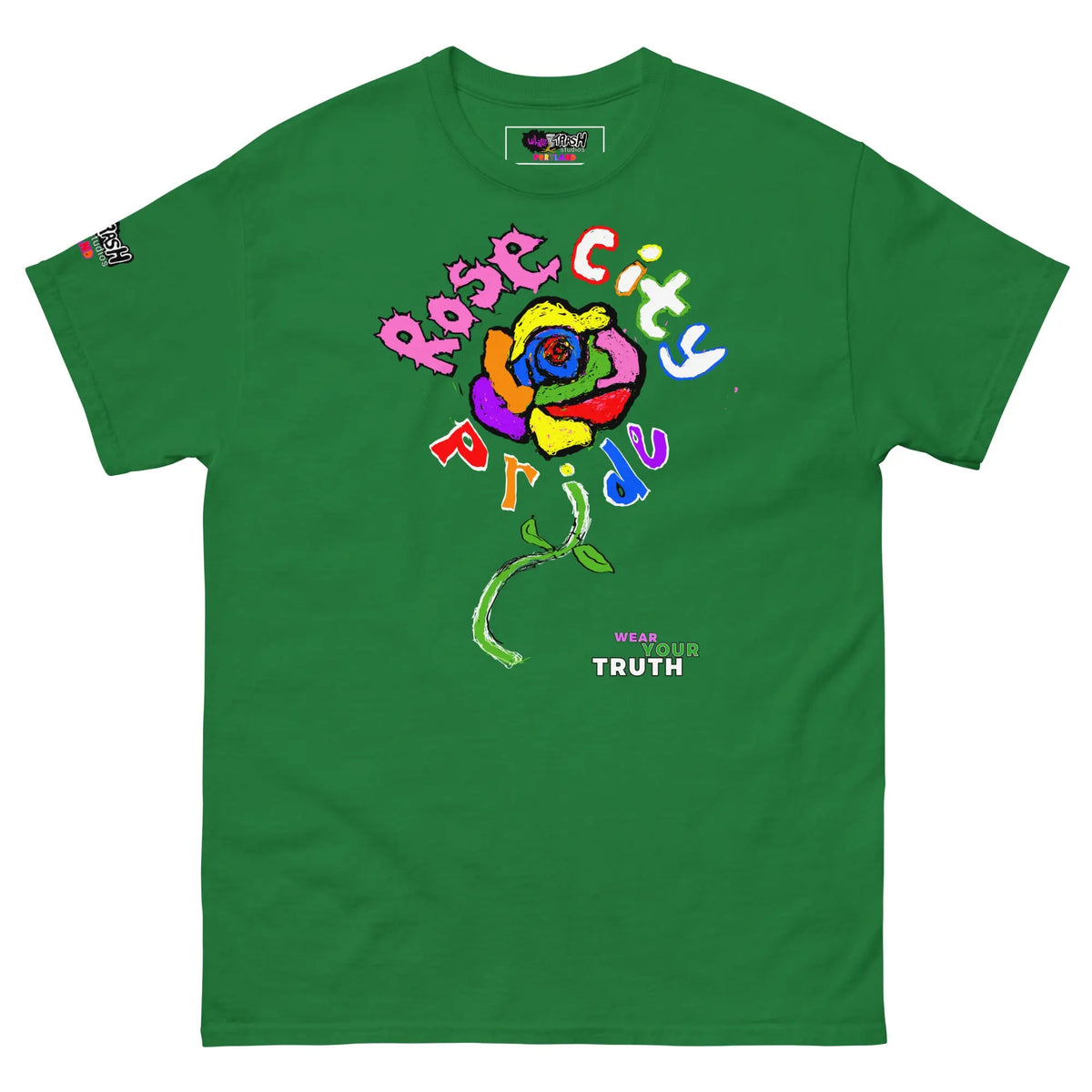 White Trash Studios Portland Pride Original Art Graphic t-shirt  in Green