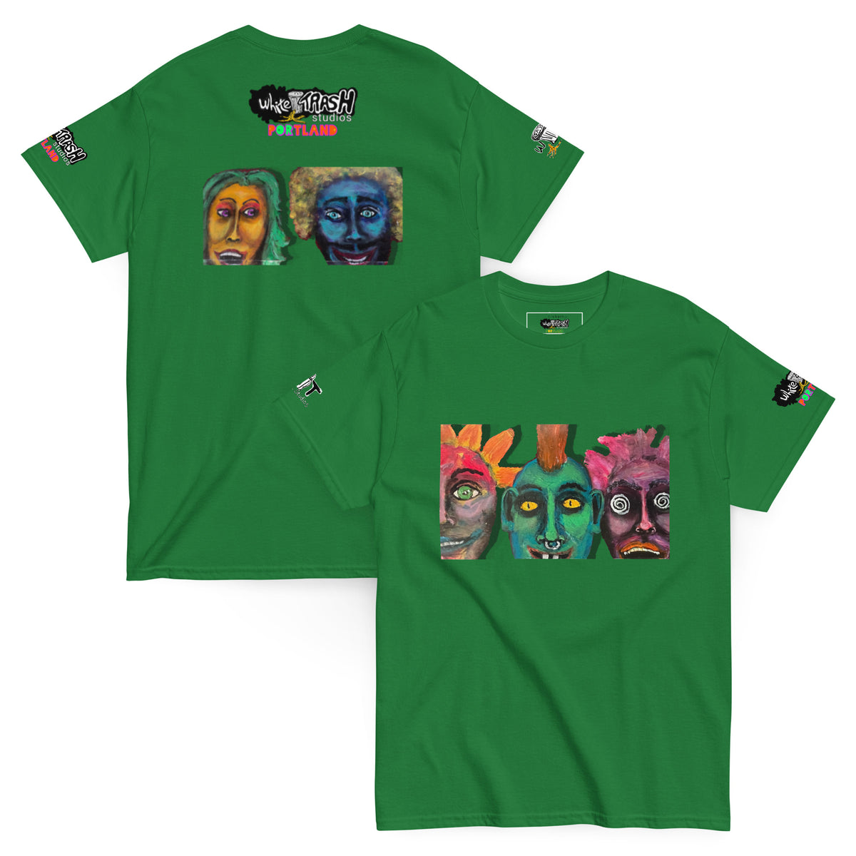White Trash Studios Portland Original Art  classic graphic t-shirt  in Green